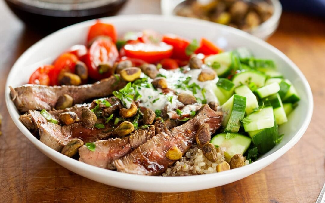Mediterranean Quinoa Steak Salad