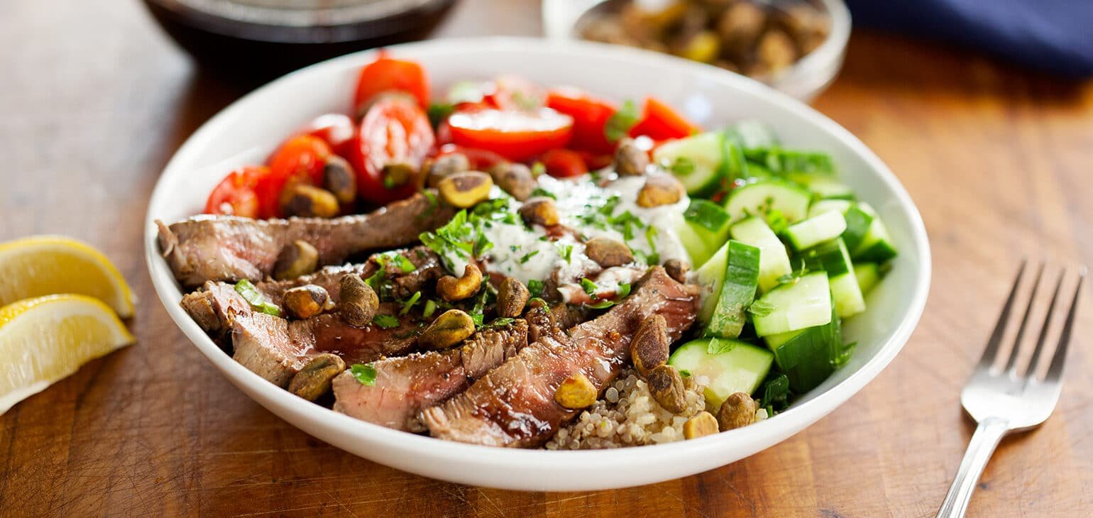 Mediterranean Quinoa Steak Salad